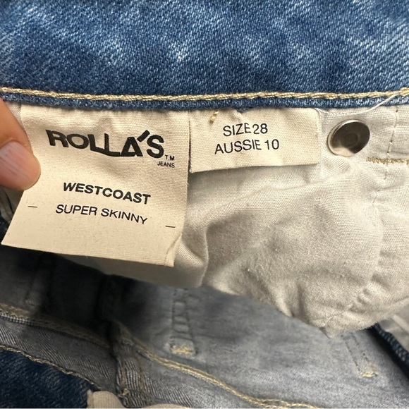 Rollas East Coast Super Skinny High Rise denim Jean Size 28 - Picture 4 of 10
